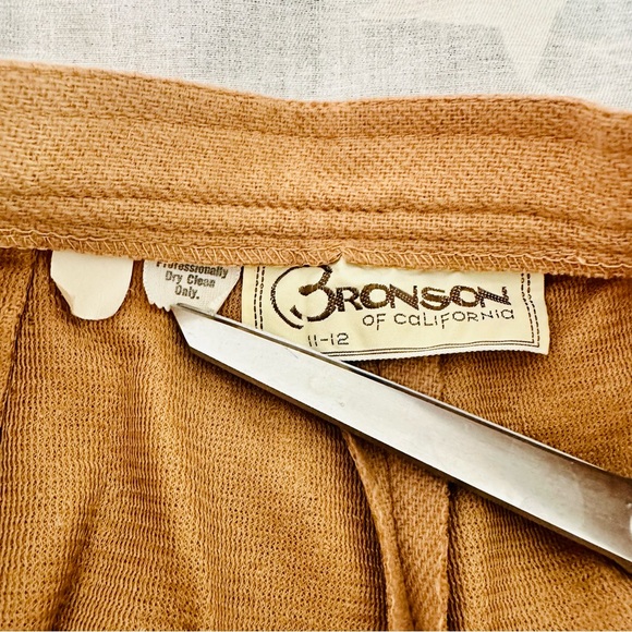 Vintage Tan Wool Trousers by Bronson of California High Waist 26”waist Flare Leg - Picture 3 of 10